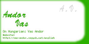andor vas business card